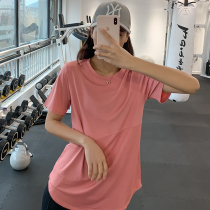 Summer thin sports T-shirts running fitness dress large-size loose fat mm speed dry tops short sleeve yoga clothes