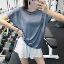 Loose sports top Womens quick-drying short-sleeved T-shirt large size fat mm running blouse half-sleeve clothes Fitness yoga clothes