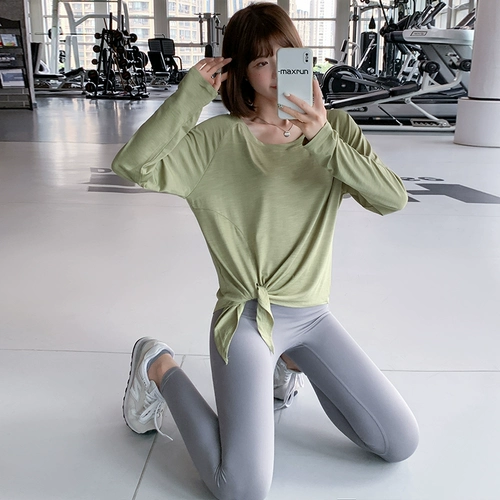 Спортивная быстросохнущая футболка, демисезонный лонгслив для спортзала, одежда для йоги, свободный крой, большой размер, осенний сезон