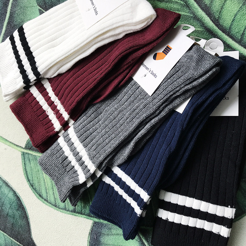 Academic style contrast color striped socks children Korean version of sports fitness cotton socks socks sweat absorbent and deodorant yoga socks socks