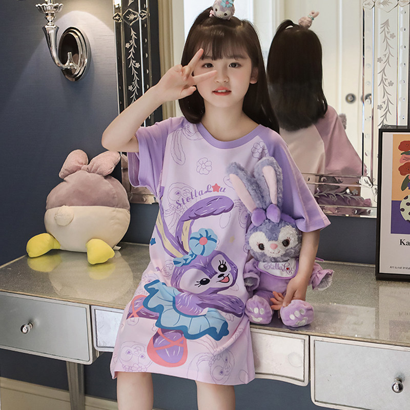 Modale girl sleepdress princess wind summer star Dalu little girl's pajamas cute summer