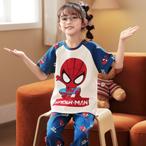 Girls are cotton short - sleeved trousers in spring cute girls suit 8 - 9 years old 13 household dress summer thin