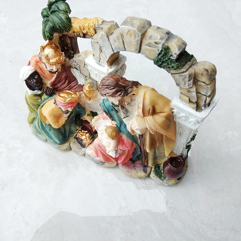 Christmas Eve Retro Nativity Scene Christmas Manger Set Ornaments Holiday Figures Home Decoration