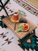 Three little donkeys outdoor black walnut wood small square table folding table portable barbecue table day style brief picnic table