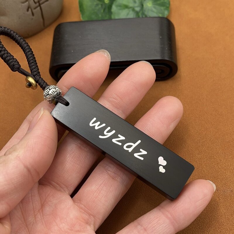 Creative Internet Celebrity Style Ebony Pendant "I'M Always Here" Wyzdz Handmade Inlaid Keychain, Same Style as on Kuaishou and Douyin Creative Internet Celebrity Style Ebony Pendant "I'M Always Here" Wyzdz Handmade Inlaid Keychain, Same Style as on Kuaishou and Douyin