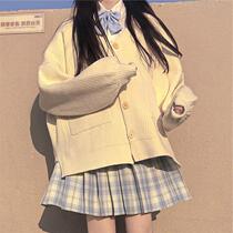 Knitwear Cardigan Mori sweater jacket womens autumn and winter jk uniform skirt Japanese genuine set of student set