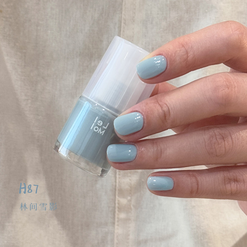 Lelmol Blue Nail Polish Toe 2026 Summer New Milk Mist Blue Gray Blue Water-Based No-Bake Quick-Drying Long-Lasting