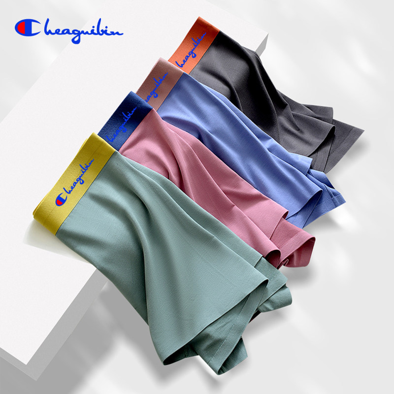Champion Men's Boxer Briefs, Pure Cotton, Breathable, Seamless, Antibacterial, Modal, Mid-Waist, Rayon, Multi-Color Gift Set