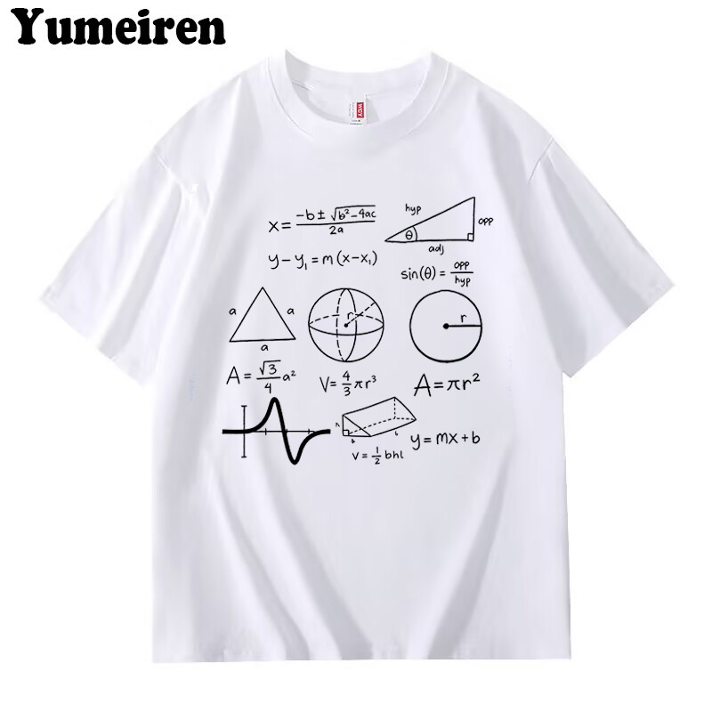Mathematical Formula T-Shirt with Fun Print, Short-Sleeve T-Shirt, Personalized Student Casual Pure Cotton Short-Sleeve Clothing Mathematical Formula T-Shirt with Fun Print, Short-Sleeve T-Shirt, Personalized Student Casual Pure Cotton Short-Sleeve Clothing