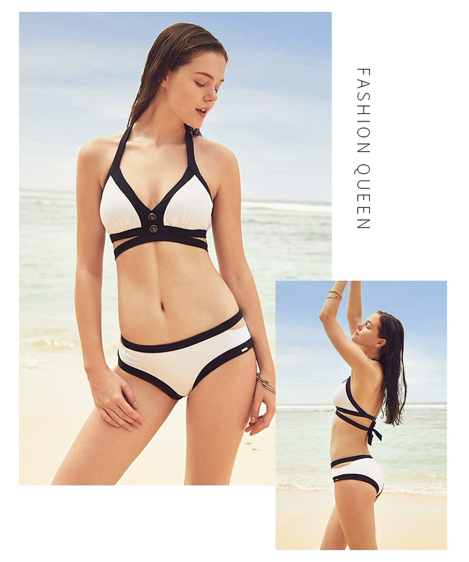 Sisia thời trang châu Âu và Mỹ mặc bikini gió ba mảnh ngực nhỏ tập hợp ngực lớn tập hợp áo tắm ba điểm phụ nữ - Bikinis