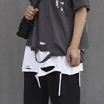  ins bottoming hem High Street perforated skirt fart curtain to cover buttocks Layered and stacked waist decoration for men and women