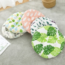 Thick upholstered sofa cushion back chair sitting on the ground thick round window cute cushion cotton linen