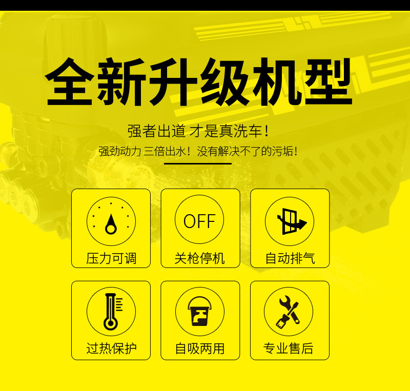 Guide car adjustable pressure car washing machine household 220V high power car washing high pressure water pump portable commercial washing machine