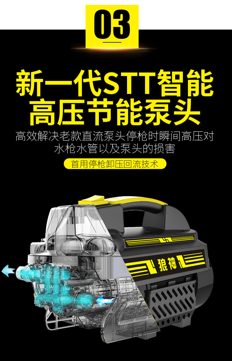 Guide car adjustable pressure car washing machine household 220V high power car washing high pressure water pump portable commercial washing machine