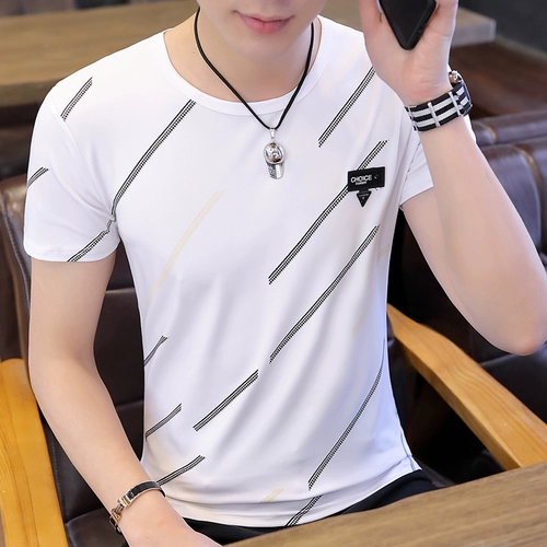 Tide, приятная телу трендовая летняя шелковая футболка с коротким рукавом, облегающий крой