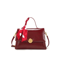 Красный, дающий шелковый шарф+подарочный пакет