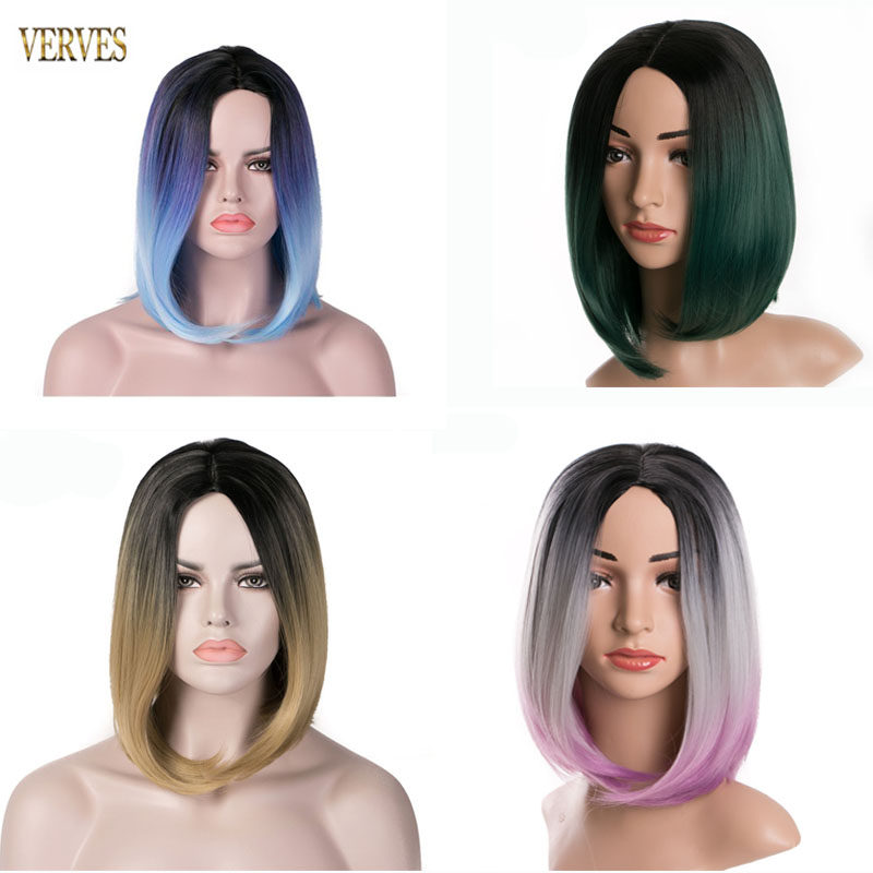 Wig Straight Hair Bobo Head Short Hair Net Red Cos Cartoon Hairstyle Whole Headgear Headgear Type Progressive Pink Blue
