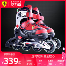 Ferrari Roller Skates for Beginners Children 3 full pack 6-8 years old boys girls Professional Adjustable roller skates for summer