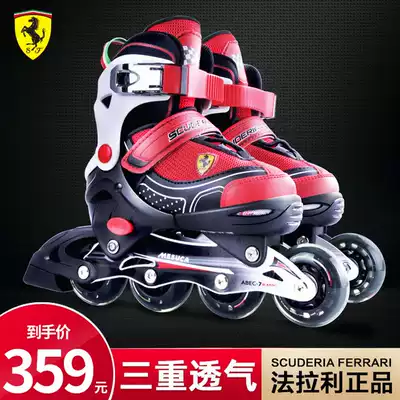 Ferrari roller skates for beginners Children 3 full sets of 6-8 years old boys and girls professional adjustable skating skates Summer