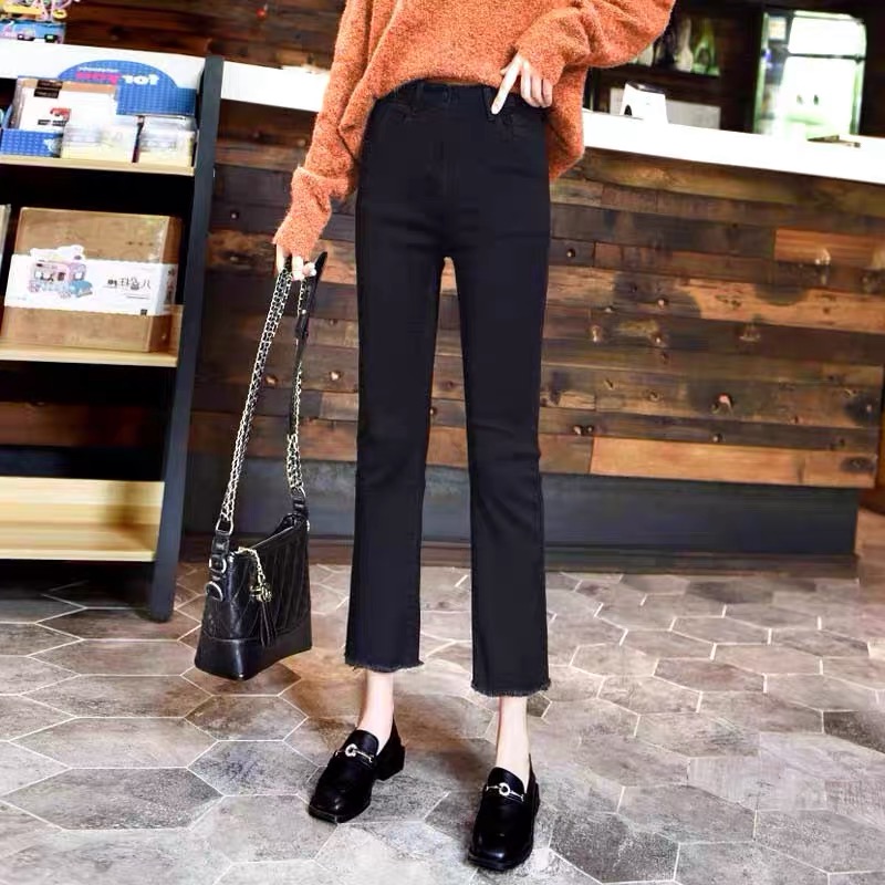 Black pipe straight-leg jeans women's summer 2022 summer thin new European goods 2021 explosive women's pants