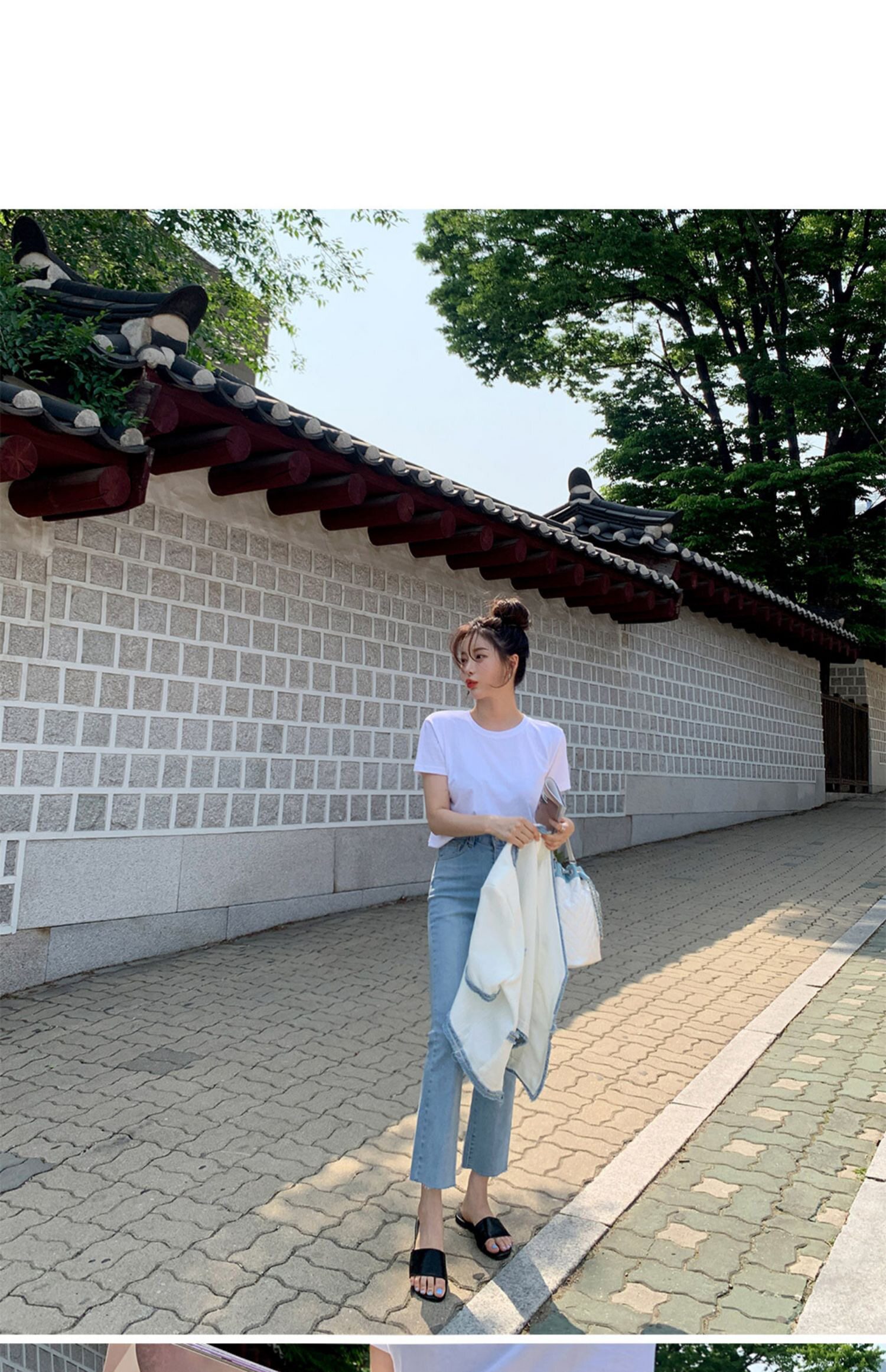 浅蓝色直筒牛仔裤女夏2022年夏季薄款新款女士小个子八分九分裤子详情6