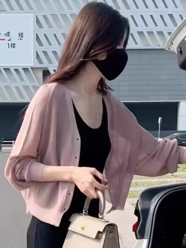 Extra Large Size 150kg Ice Silk Sun Protection Shirt for Women, New Spring and Summer Thin Knitted Cardigan Jacket, Outer Shawl Top