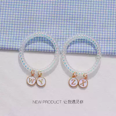 Rubber band niche design personality custom letter small rubber band mermaid Ji telephone line Hairband boyfriend small rubber band minority