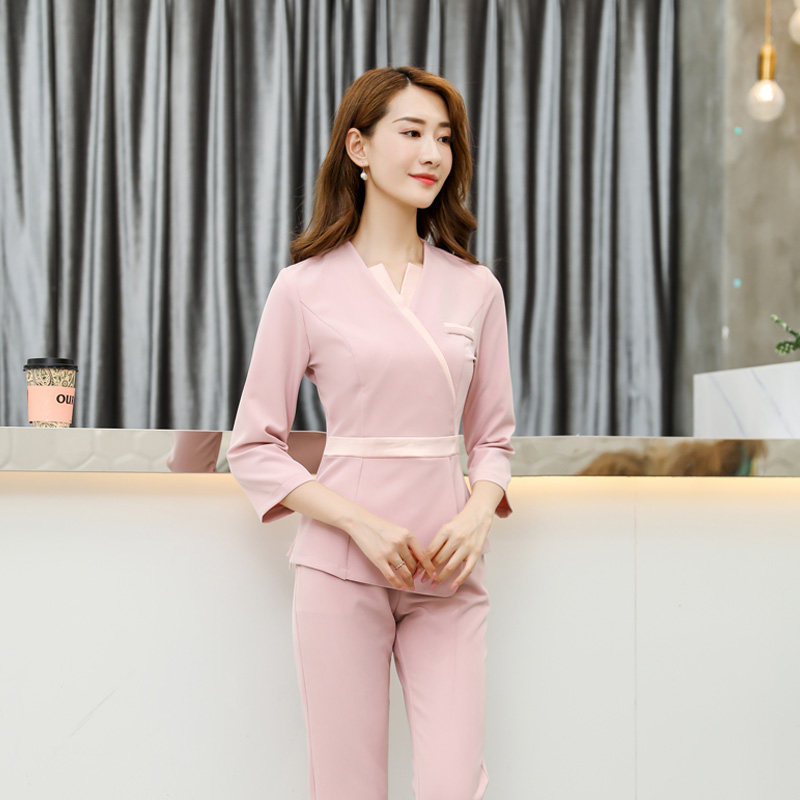 Beauty division Working clothes Women's new temperament Skin Management Wellness SPA Foot Bath High-end Beauty Salon Summer Suits