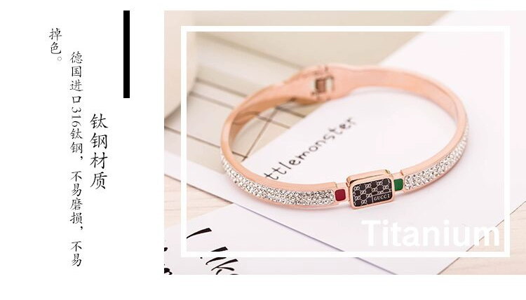Phiên bản Hàn Quốc cá tính đơn giản của vòng đeo tay bằng thép titan hoang dã nữ không phai màu hồng 18K vàng hồng Sen series vòng tay đỏ hoang dã tỳ hưu vàng