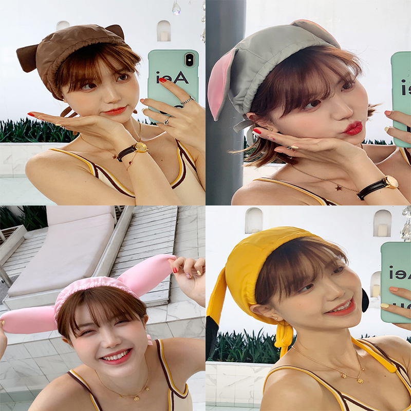 Large size high-quality small bee household hot spring cute lace drawstring adjustable comfortable not strangling long hair swimming cap women