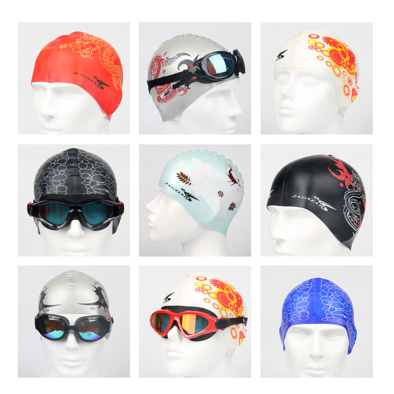 New flag swimming cap men's and women's long hair short hair can be comfortable waterproof adult silicone swimming cap swimming cap female