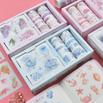Hand account tape set Girl heart net red Antique character packaging cheap cartoon cute super cute stickers Japanese ins Hand account retro and paper decorative tape Color printing material gift bag