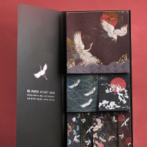 Chinese style post-it note box hot stamping hand account material net red girl heart ins Students with retro suit tearable creative note paper Ancient style Crane collage hand account diy basic note paper