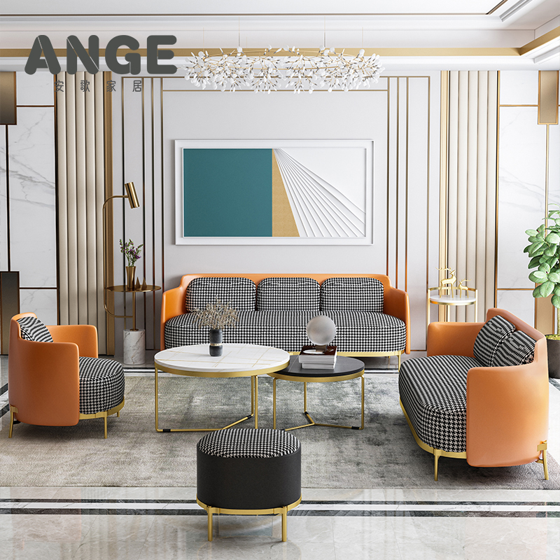 Nordic Living Room Sofa Combination Brief Modern Small Household Type Light Lavish Double Bedroom Casual Net Red bouyi sofa