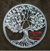 Aluminum door head flowers aluminum solid accessories hollow collection ornaments decorative retro plates round aluminum art Chinese accessories