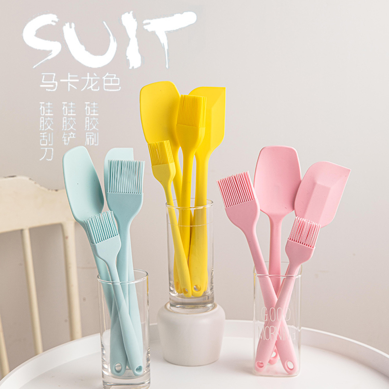 Beauty polyester silicone scraper one-piece cream small size silicone scraper baking suit mini