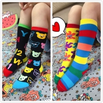 1 2 letter bear childrens socks spring and autumn new boys and girls socks combed cotton socks tide socks Japanese and Korean tide childrens socks