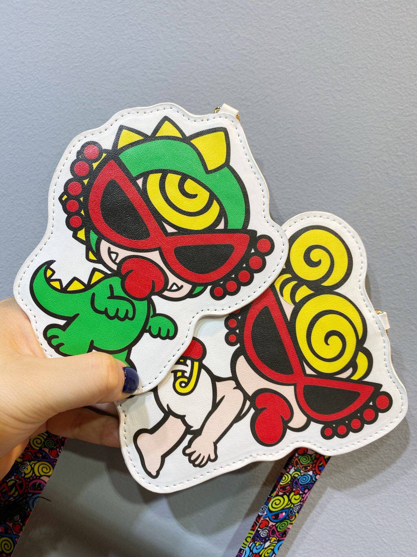 Cute cartoon card bag bus card meal card school card hanging neck purse student unisex subway card access control card