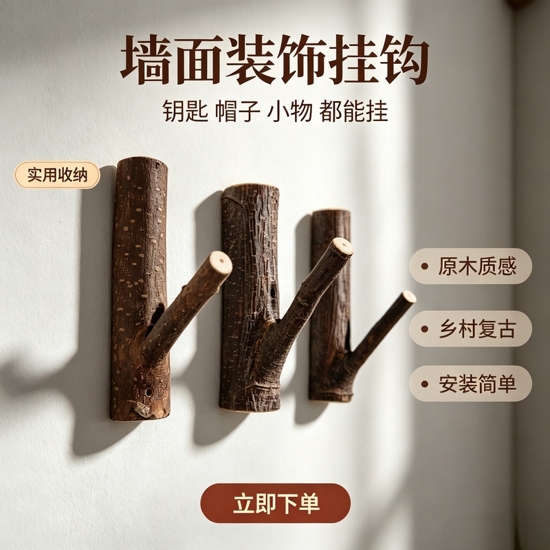 Wooden Hooks for Hanging Clothes, No-Drill Door Hooks, Storage Hooks, Kindergarten Craft Art Hooks Wooden Hooks for Hanging Clothes, No-Drill Door Hooks, Storage Hooks, Kindergarten Craft Art Hooks