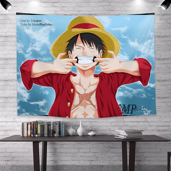 Tấm thảm nền tường sinh viên One Piece treo vải trong gió ký túc xá vải đầu giường Luffy Soron Ais Hoạt hình Nhật Bản - Tapestry