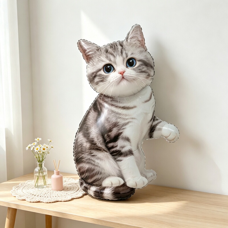 Pet Animal Cat Simulation American Shorthair Ragdoll Cat Fold-Eared Cat Shaped Aluminum Foil Balloon Birthday Party Decoration Ornament Pet Animal Cat Simulation American Shorthair Ragdoll Cat Fold-Eared Cat Shaped Aluminum Foil Balloon Birthday Party Decoration Ornament