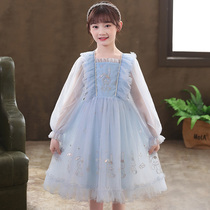 Elsa Princess Dress Girls Frozen Frozen Spring Aixa Dress Childrens New Foreign Style Princess Mesh Skirt