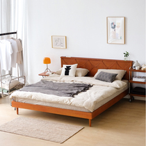 minimore) starry bed) Nordic retro Japanese modern minimalist master bedroom solid wood 1 8 meters double bed queen bed