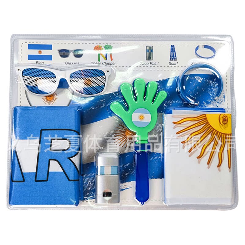 2026 World Cup Argentina Football Fan Set Flag Glasses Clapping Hands Face Paint Cheering Props 2026 World Cup Argentina Football Fan Set Flag Glasses Clapping Hands Face Paint Cheering Props