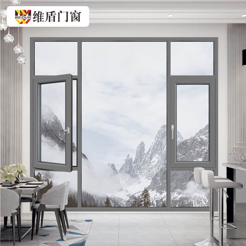 Vishield 108 broken bridge aluminium doors and windows floor window customized seal balcony heat insulation soundproof yarn curtain integral diamond mesh window screen