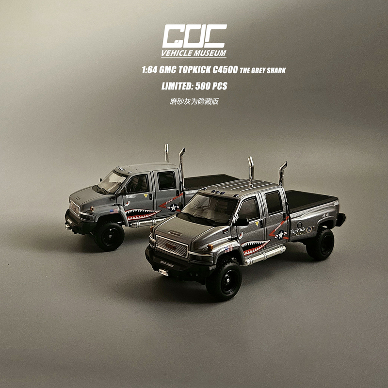 In Stock Goc 1:64 Gmc Topkick C4500 Grey Shark Limited Edition Alloy Car Model