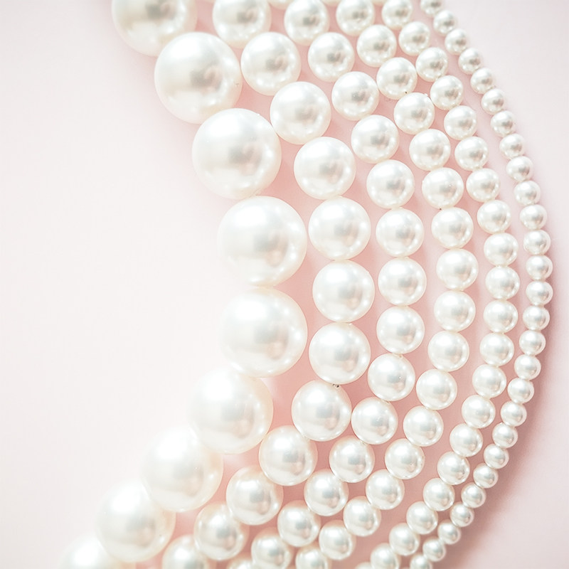 Swarovski Elements White Straight Hole Crystal Glass Pearl Embroidery Handmade DIY Bead Embroidery Material Jewelry Accessories