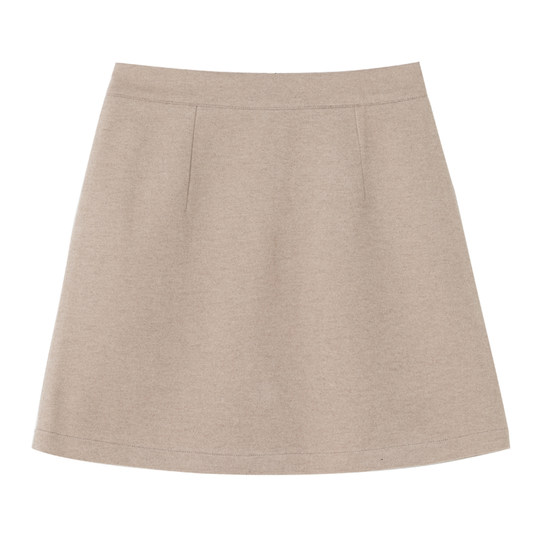 Black short skirt for women autumn and winter 2024 new high-waisted slimming one-step skirt hip-covering A-line skirt large size woolen skirt