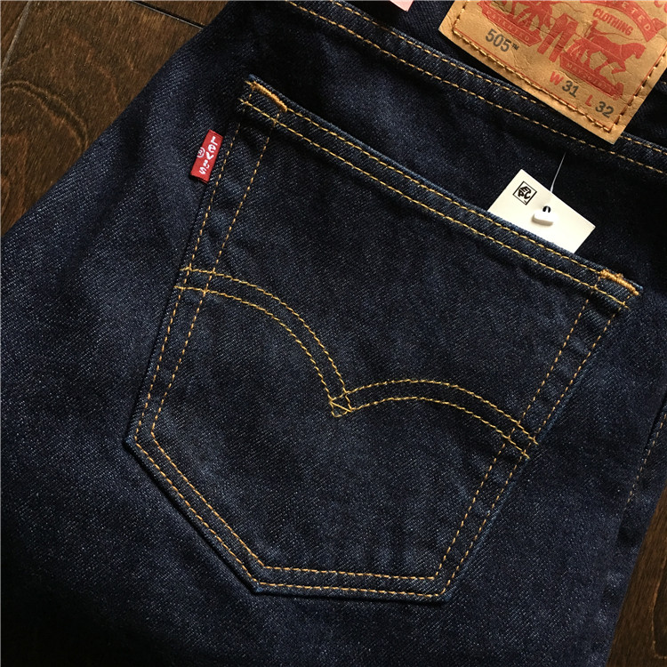 Mỹ chính hãng Levis 505-0216 Quần jean nam màu xanh đậm quần bò nam đẹp
