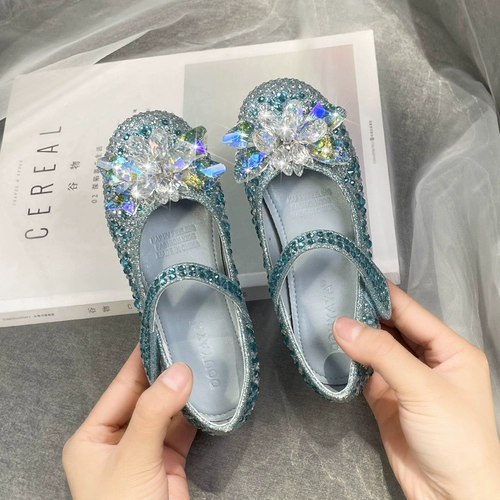 Детская весенняя обувь для принцессы на высоком каблуке для кожаной обуви, модель весна/осень 2022 года, мягкая подошва